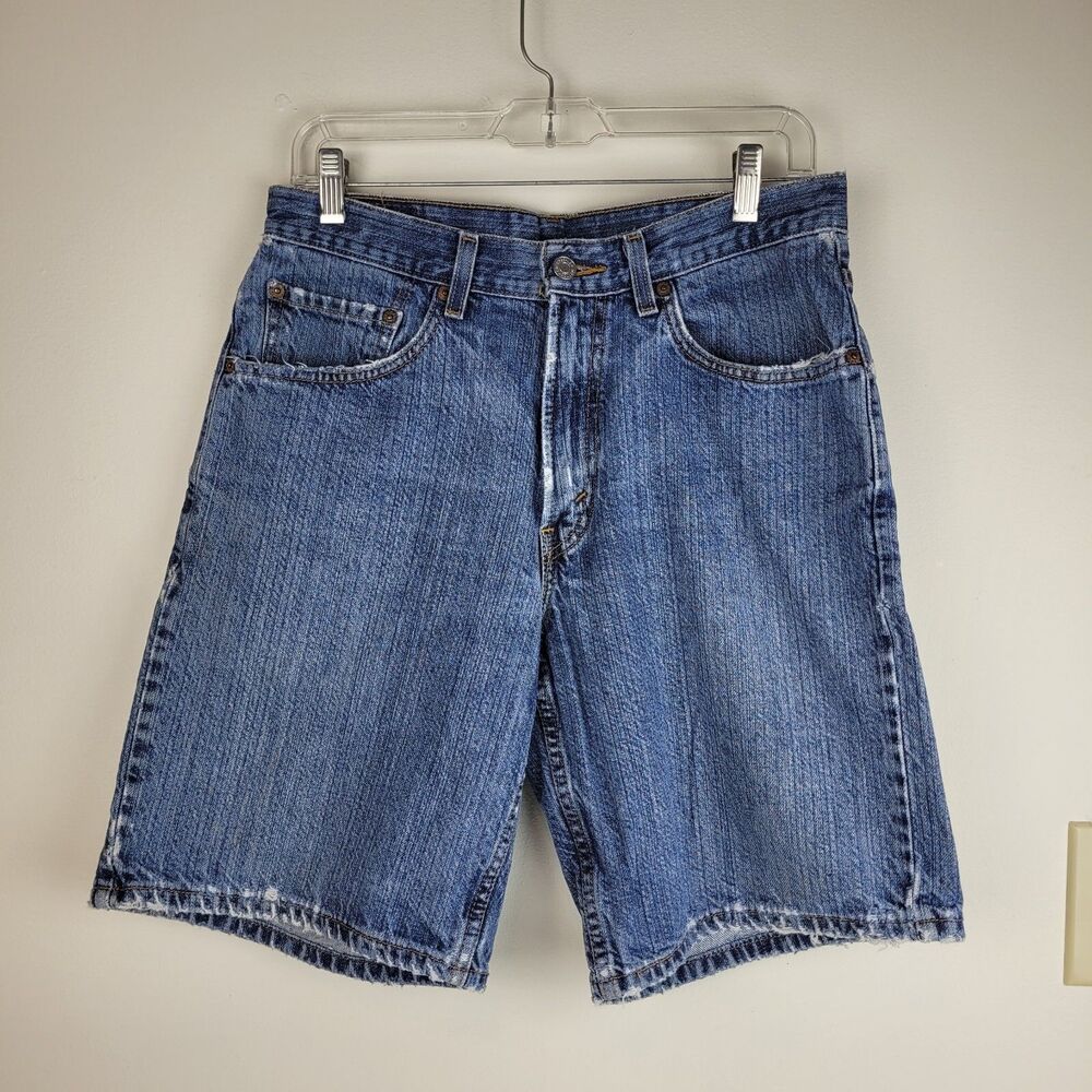 Levi's 550 Relaxed Long Shorts Women's 10 Denim Classic Mom High Waisted Vintage